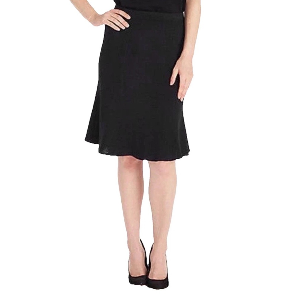 St. John Collection Santana Knit A-Line Flared Midi Knee Length Skirt Size 12